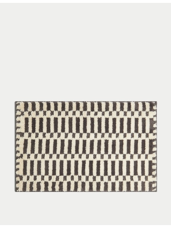 Marks & Spencer Hitro sušeča se kopalna podloga iz bombažne mešanice z geometrijskim motivom Marks & Spencer siva