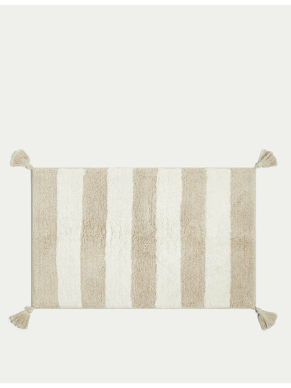 Marks & Spencer Kopalna preproga iz čistega bombaža Marks & Spencer s črtami, bež