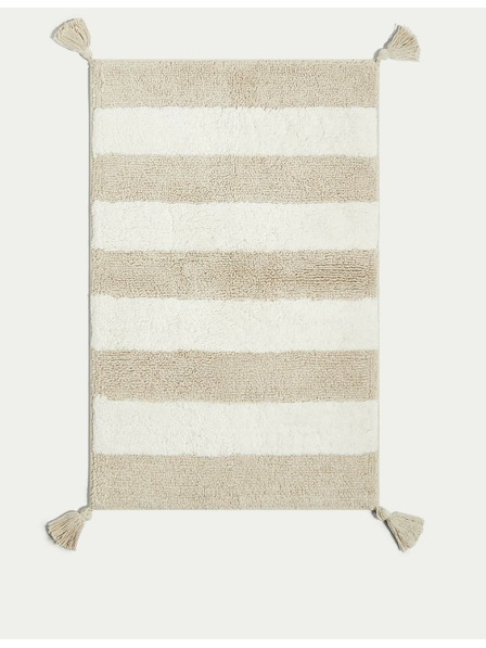 Marks & Spencer Kopalna preproga iz čistega bombaža Marks & Spencer s črtami, bež