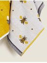 Marks & Spencer Komplet 2 brisač iz čiste bombaža zotiskom čebel Marks & Spencer rumena