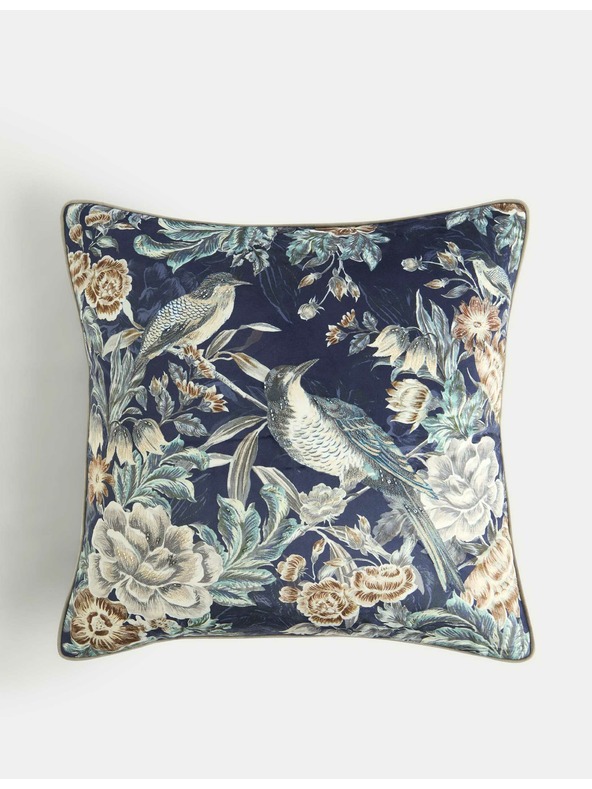 Marks & Spencer Žametna okrašena blazina z motivom ptic Marks & Spencer mornarsko modra