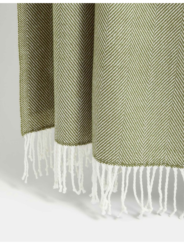 Marks & Spencer Marks & Spencer posteljno pregrinjalo z vzorcem ribje kosti zeleno