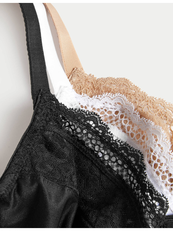 Marks & Spencer Nedrčki z učinkom zmanjšanja, žicami in polnimi košaricami, 3 kosi, vel. C-H Marks & Spencer črna