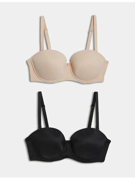 Marks & Spencer Podložen modrček, več načinov nošenja, velikost. A-E, 2 kosa Marks & Spencer black