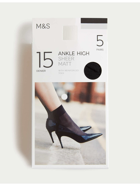 Marks & Spencer Paket 5 parov neprozornih nogavic, 15 DEN Marks & Spencer črna