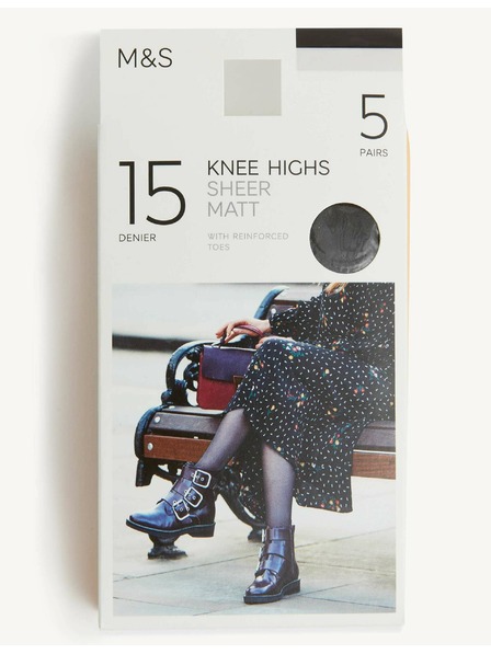 Marks & Spencer Paket 5 parov mat nogavic, 15 DEN Marks & Spencer črna