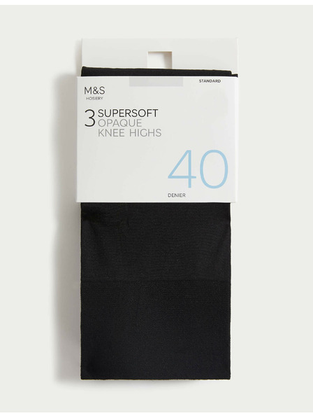 Marks & Spencer Komplet 3 parov neprosojnih nogavic Marks & Spencer črna