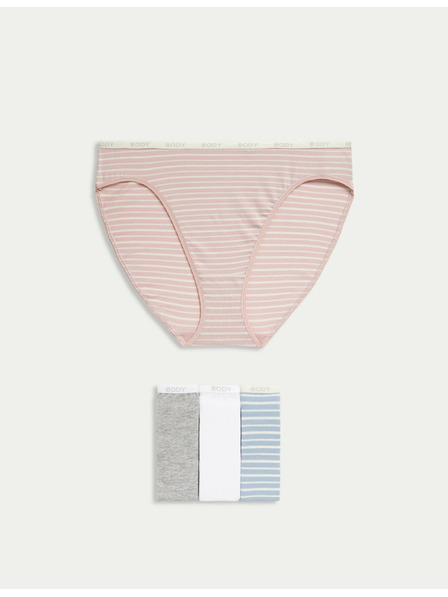 Marks & Spencer Visoko izrezane hlačke z visokim deležem bombaževine Supima, 4 kosi Marks & Spencer modra