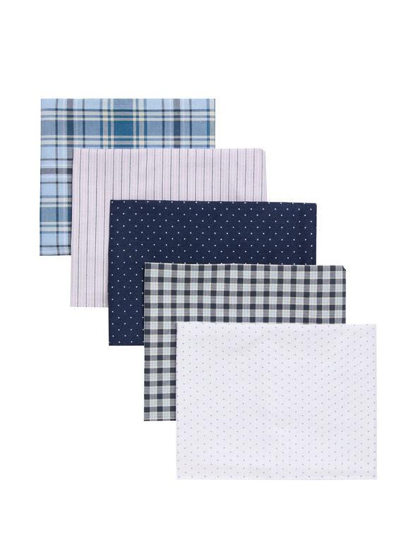 Marks & Spencer Vzorčasti robčki iz čiste bombaževine, 5 kosov v paketu Marks & Spencer modra