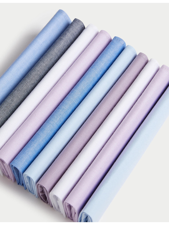 Marks & Spencer Antibakterijski robčki iz čiste bombaževine, 10 kosov v paketu Marks & Spencer modra