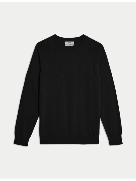 Marks & Spencer Pulover iz čistega bombaža z ovratnikom Marks & Spencer črna