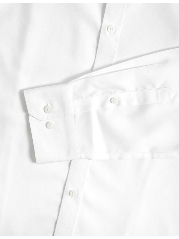 Marks & Spencer Bombažna srajca ozkega kroja z nezmečkljivo obdelavo Marks & Spencer bela