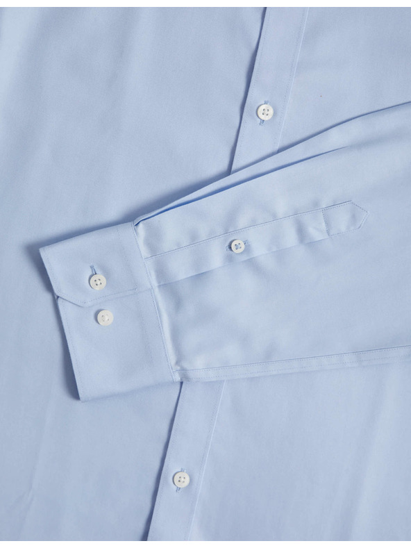 Marks & Spencer Bombažna srajca klasičnega kroja z nezmečkljivo obdelavo Marks & Spencer modra