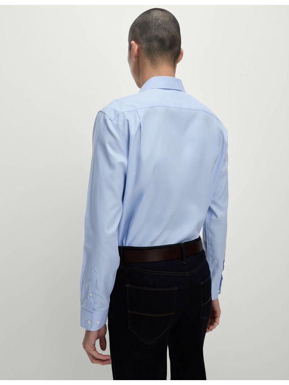 Marks & Spencer Bombažna srajca klasičnega kroja z nezmečkljivo obdelavo Marks & Spencer modra