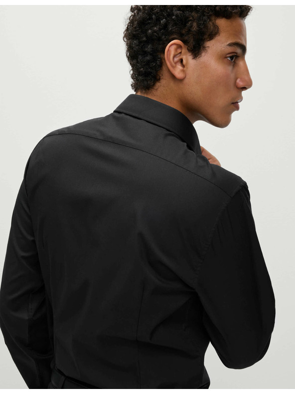 Marks & Spencer Marks & Spencer srajca z dolgimi rokavi ozkega kroja, 3 kosi v pakiranju, črna