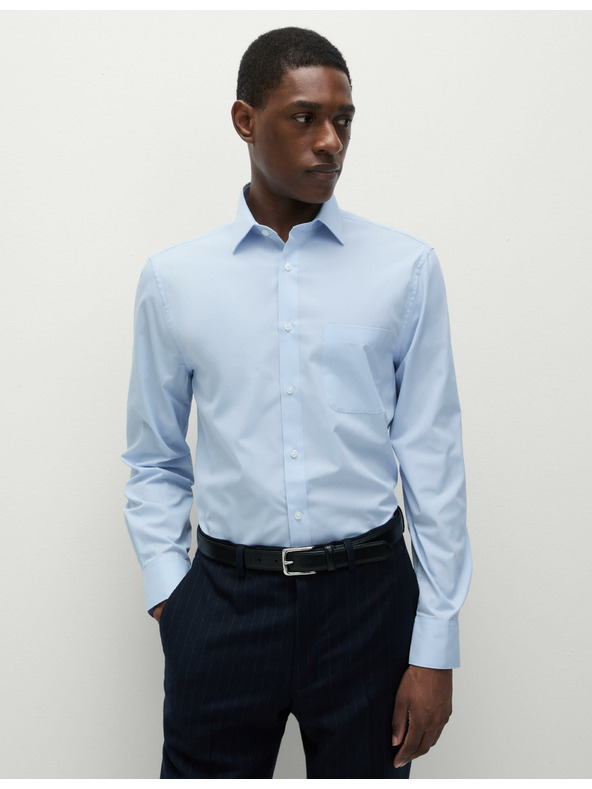 Marks & Spencer Srajca ozkega kroja iz mešanice bombaža, 3 kosi Marks & Spencer modra