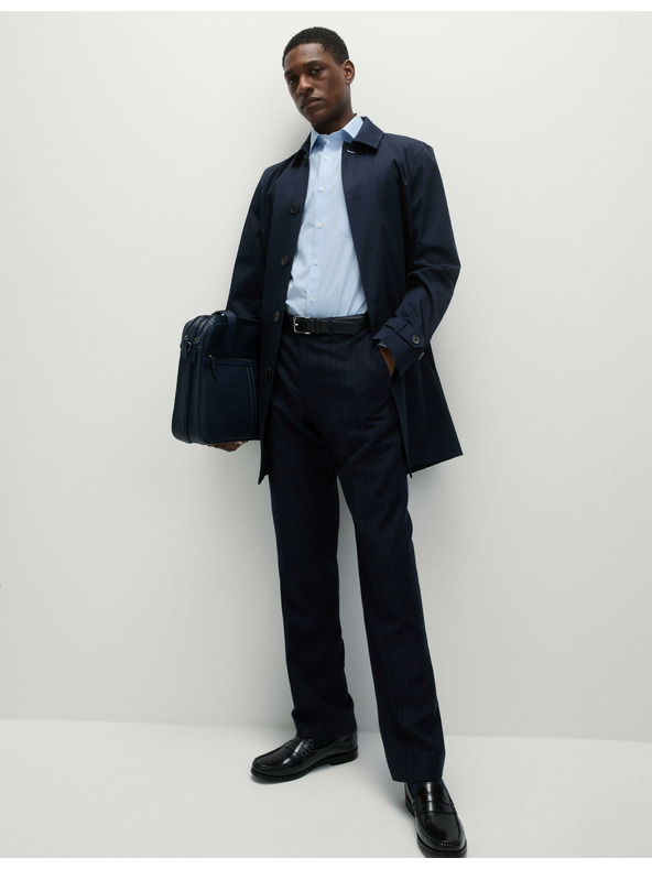 Marks & Spencer Srajca ozkega kroja iz mešanice bombaža, 3 kosi Marks & Spencer modra