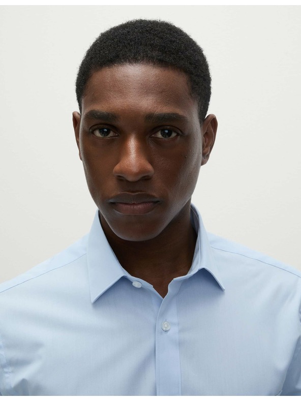 Marks & Spencer Srajca ozkega kroja iz mešanice bombaža, 3 kosi Marks & Spencer modra