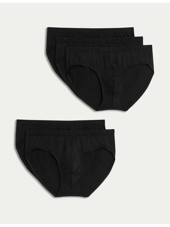 Marks & Spencer Spodnjice iz čistega bombaža, tehnologija Cool & Fresh™, 5 kosov v paketu Marks & Spencer črna