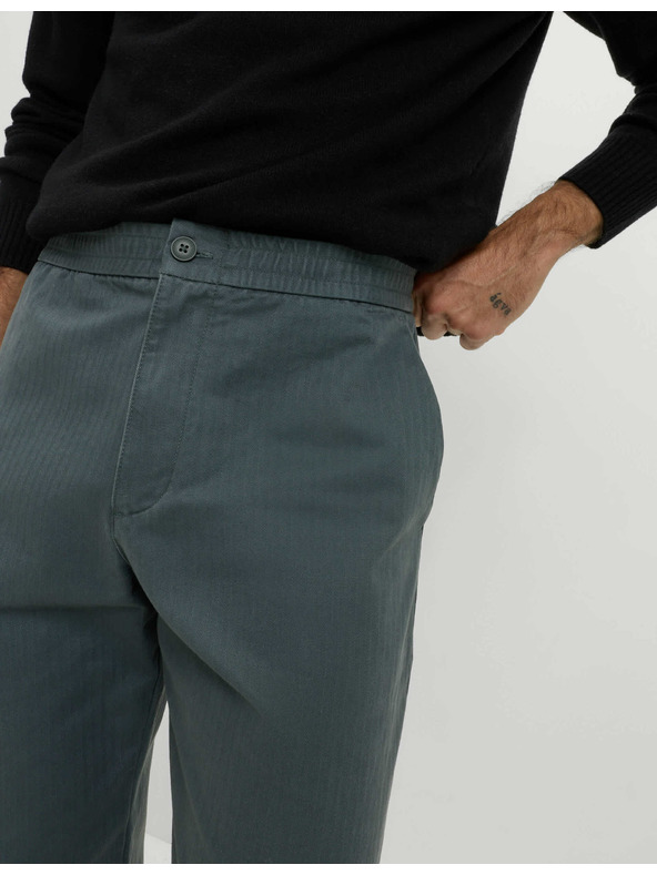 Marks & Spencer Hlače z motivom ribje kosti, iz čiste bombaže Marks & Spencer zelena