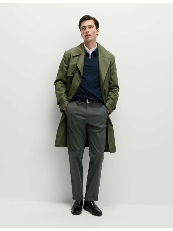 Marks & Spencer Raztegljive hlače chino regular fit Marks & Spencer sive barve