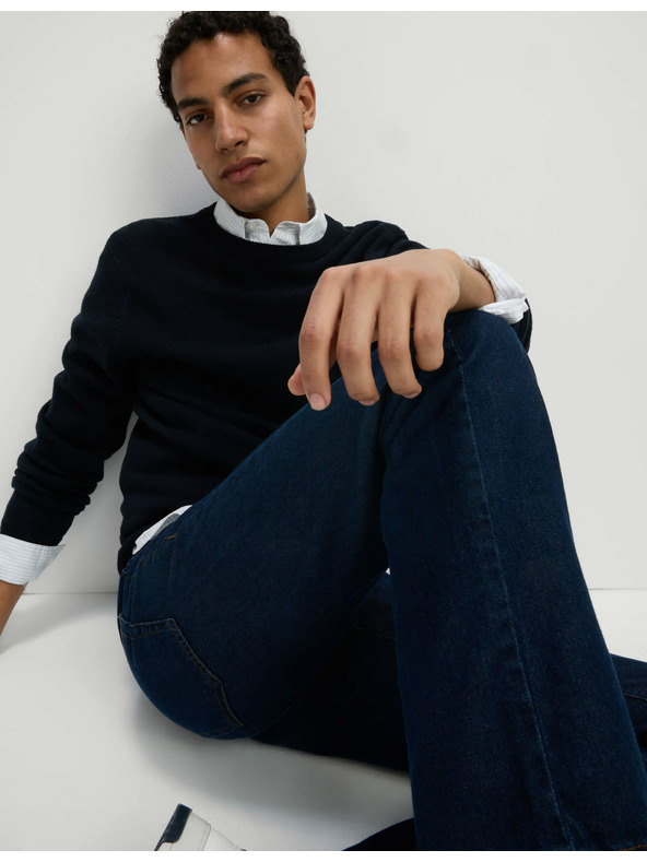 Marks & Spencer Gladke kavbojke ravnega kroja iz čiste bombaževine Marks & Spencer mornarsko modra