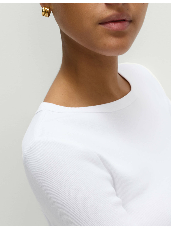 Marks & Spencer Rebrast top z visokim deležem bombaže Marks & Spencer bela