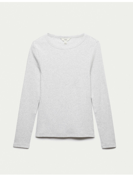 Marks & Spencer Rebrast top z visokim deležem bombaža Marks & Spencer siva