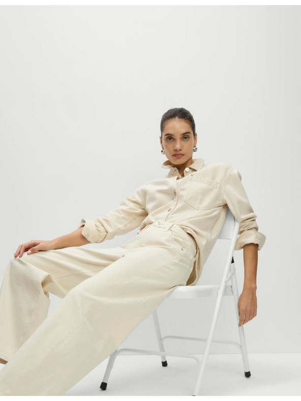 Marks & Spencer Ravni džins s srednjevisokim sedežem Marks & Spencer smetana