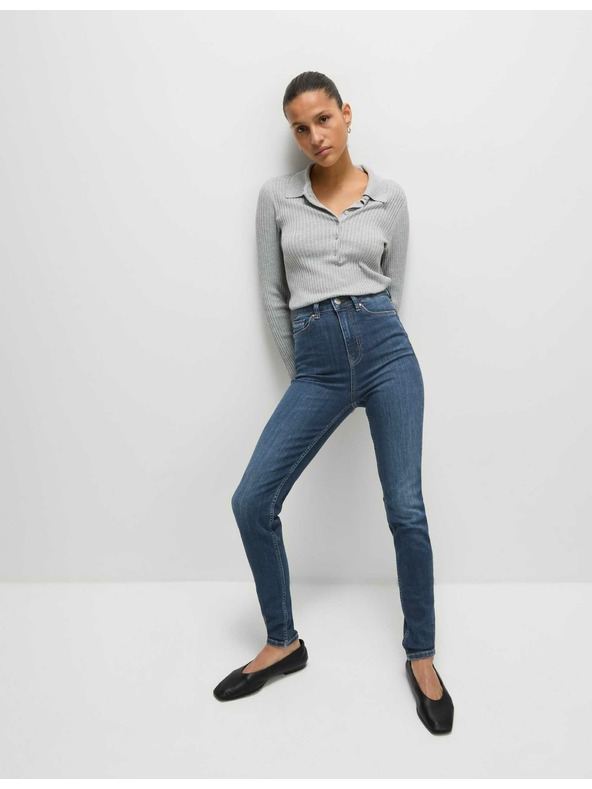 Marks & Spencer Izjemno mehki oprijeti džins Ivy z visokim pasom Marks & Spencer mornarsko modra