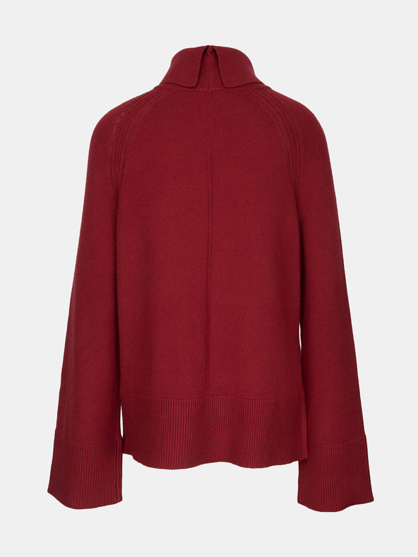 Orsay Vinsko rdeč ženski pulover z visokim ovratnikom ORSAY