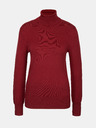 Orsay Vinsko rdeč ženski pulover z visokim ovratnikom ORSAY