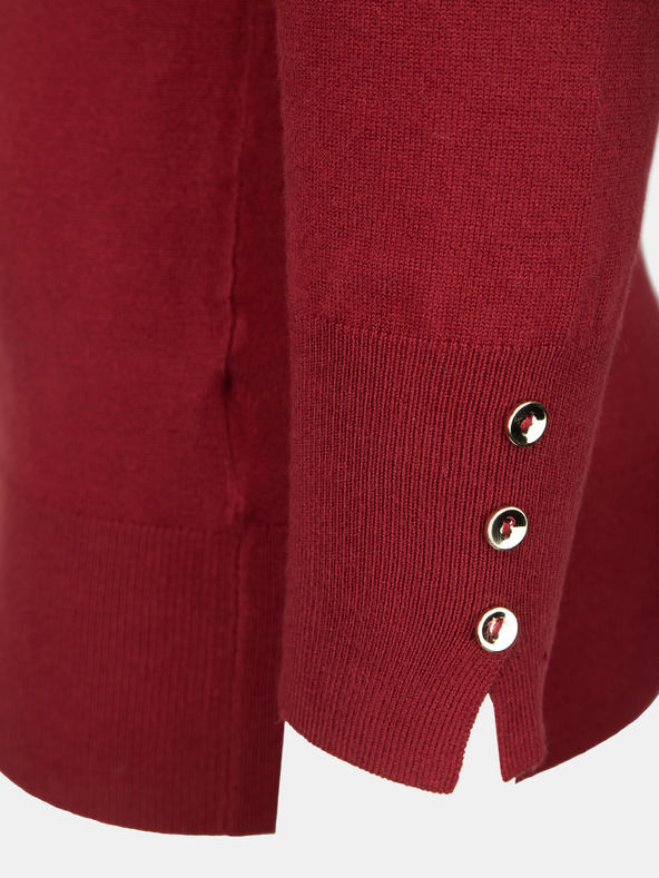 Orsay Vinsko rdeč ženski pulover z visokim ovratnikom ORSAY