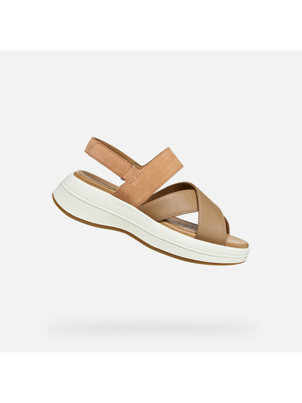 Geox Rjavi ženski sandali Geox Spherica Ecub-3 S