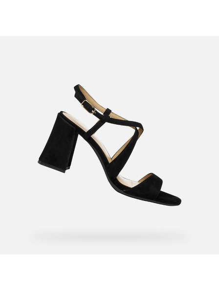 Geox Črni ženski čevlji na peti Geox New Eraklia 80 T01