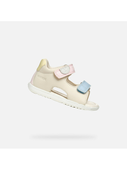 Geox Bežasti dekliški sandali Geox Sandal Macchia