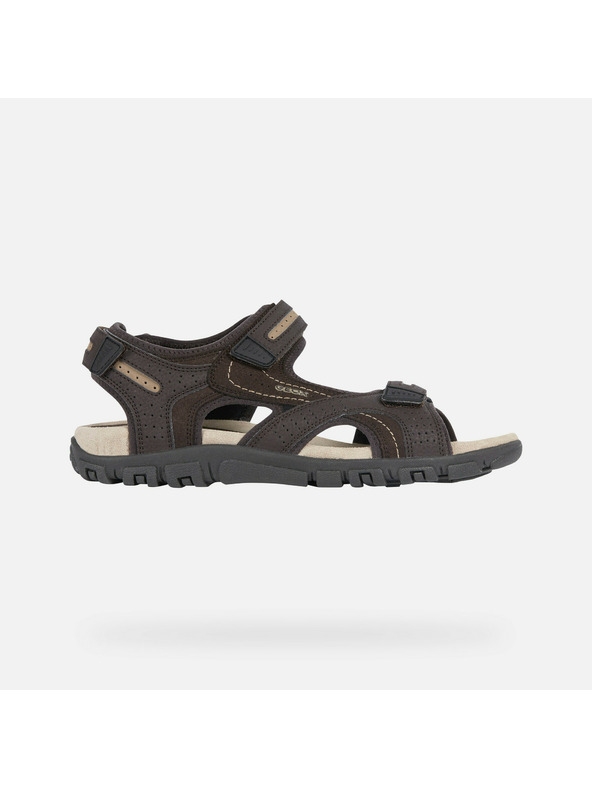 Geox Temno rjavi moški sandali Geox Uomo Sandal Strada