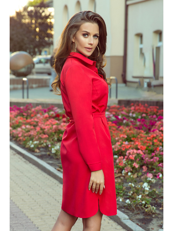 numoco Obleka z žepi - rdeča Numoco CAMILLE