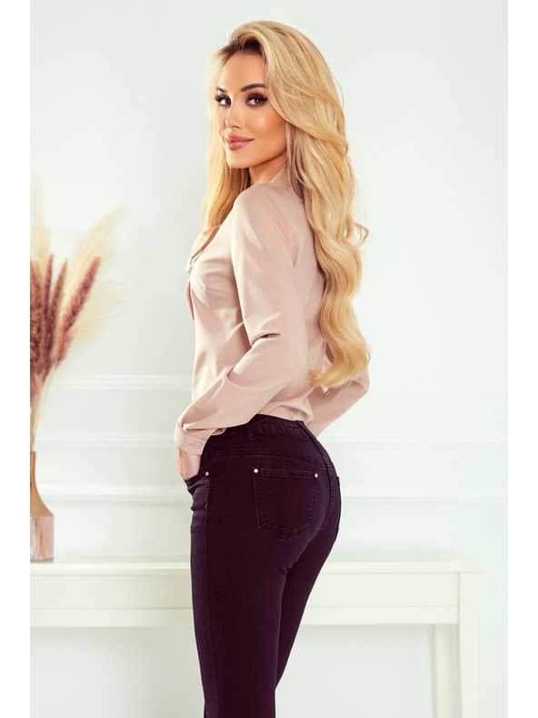 numoco Bluza z valovito teksturo - bež barva