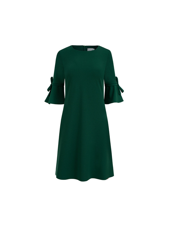 numoco NEVA trapezne obleke z pentljo - temno zelena