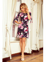 numoco NEVA trapezne obleke z pentljo - črna + cvetje