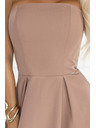 numoco VIVIENNE midi obleke s stezniki in razširjenimi naramnicami za posebne priložnosti - bež