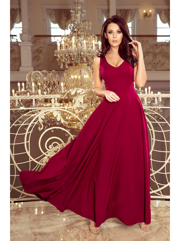 numoco CINDY dolge obleke z izrezom - bordo