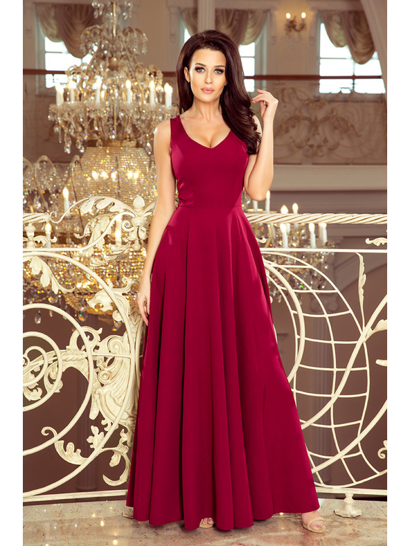 numoco CINDY dolge obleke z izrezom - bordo