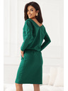 numoco Jopične obleke z dolgimi rokavi in žepi - udoben kroj z izrezom zadaj - zelene