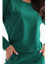numoco Jopične obleke z dolgimi rokavi in žepi - udoben kroj z izrezom zadaj - zelene
