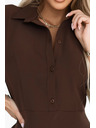 numoco SANDY valovite srajčne obleke z pasom - čokoladne