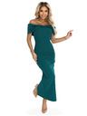 numoco Zapeljive midi obleke z pentjo pri izrezu - steklenozelene