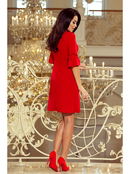 numoco NEVA Trapezne obleke z pentljo - rdeča