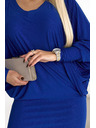 numoco Netopirske obleke z izrezom - modra s svetlečimi detajli